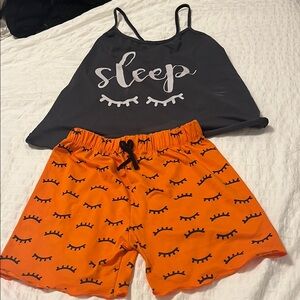 Women's Sleepwear Set - Gray and Orange